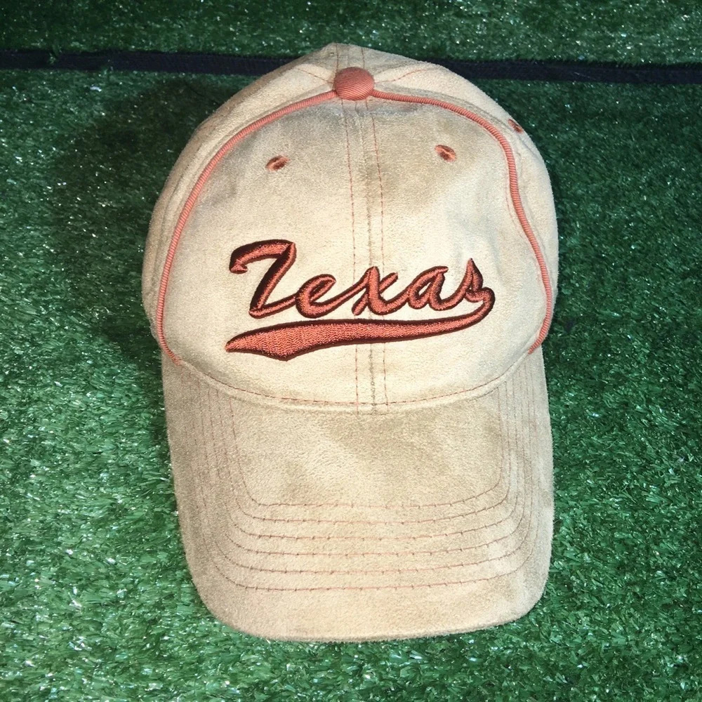 Texas suede/leather adjustable dad hat unisex western rancher longhorn orange